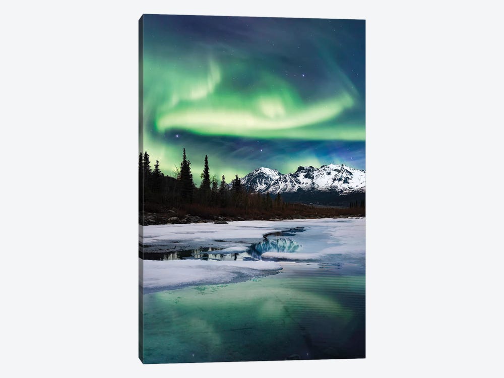 Northern Lights Landscape by Lucas Moore 1-piece Canvas Wall Art