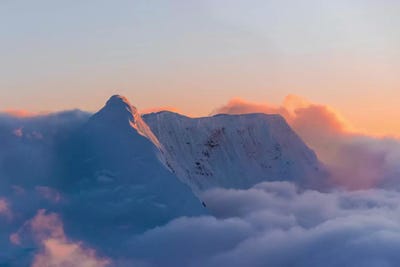 Pastel Peak by Lucas Moore framed canvas print