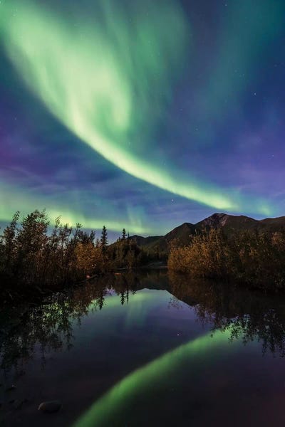 Aurora Reflections by Lucas Moore framed canvas print