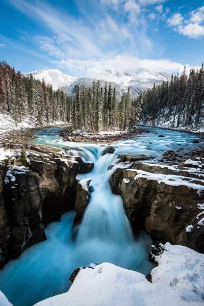 Jasper National Park: Snowy Sunwapta Falls by Lucas Moore