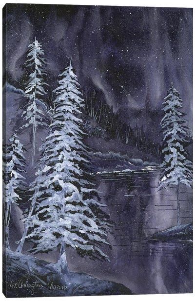 Aurora Canvas Art Print - Pine Tree Art