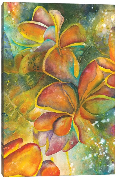 Dancing With Plumeria Canvas Art Print - Liz Covington