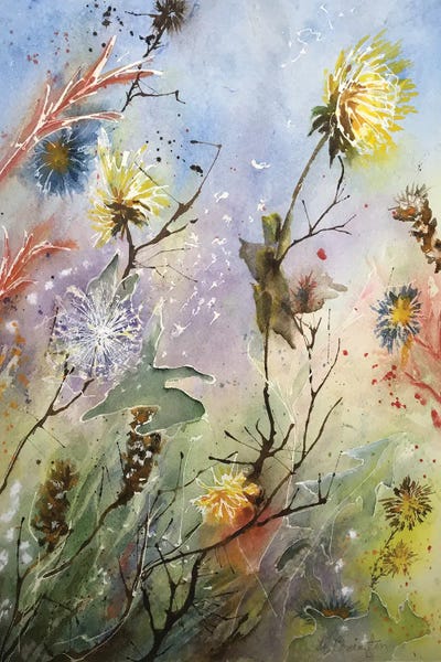 Serene Watercolors: Dandelions And Thistles Also by Liz Covington