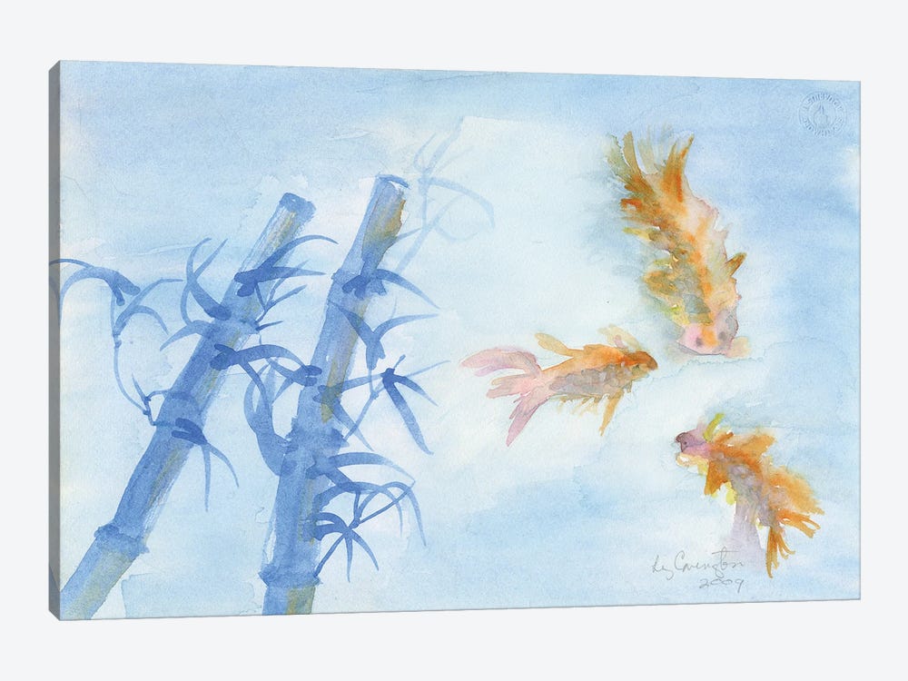 Fish And Bamboo by Liz Covington 1-piece Art Print