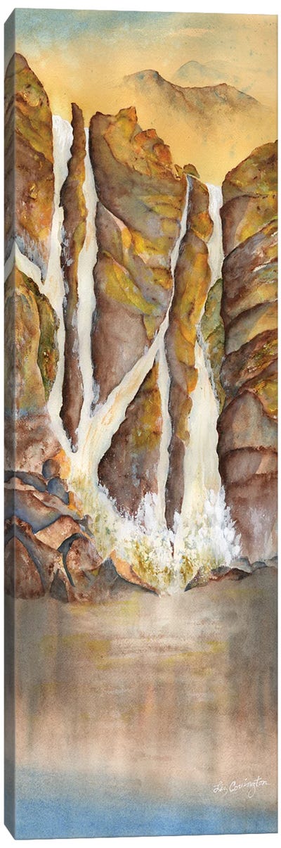 Golden Waterfall Canvas Art Print - Liz Covington
