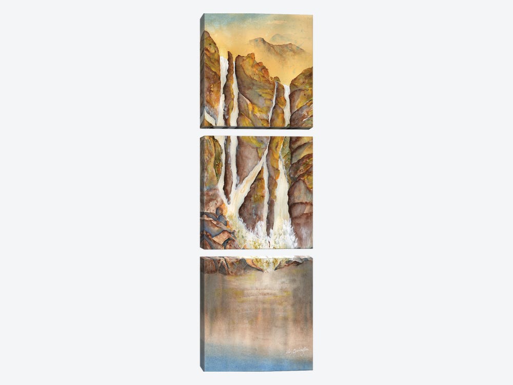 Golden Waterfall by Liz Covington 3-piece Art Print