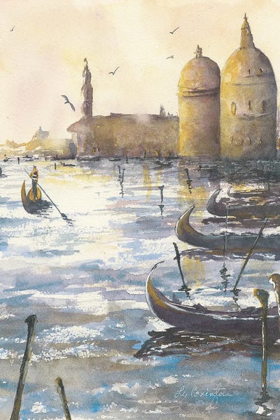 Rowboats: Gondolas At Dusk by Liz Covington