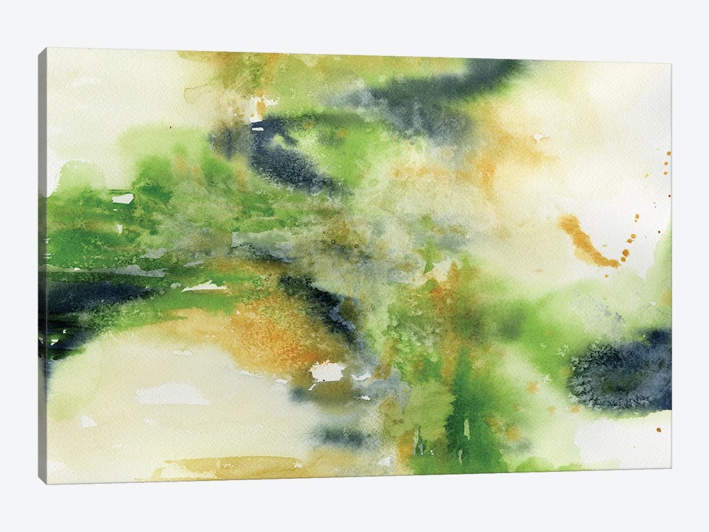 Green Abstract by Liz Covington 1-piece Canvas Wall Art