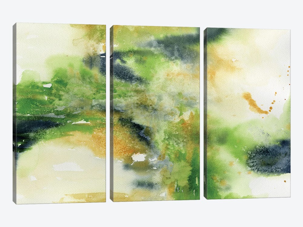 Green Abstract by Liz Covington 3-piece Canvas Wall Art