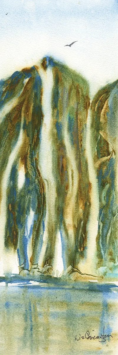 Green Waterfall by Liz Covington canvas print