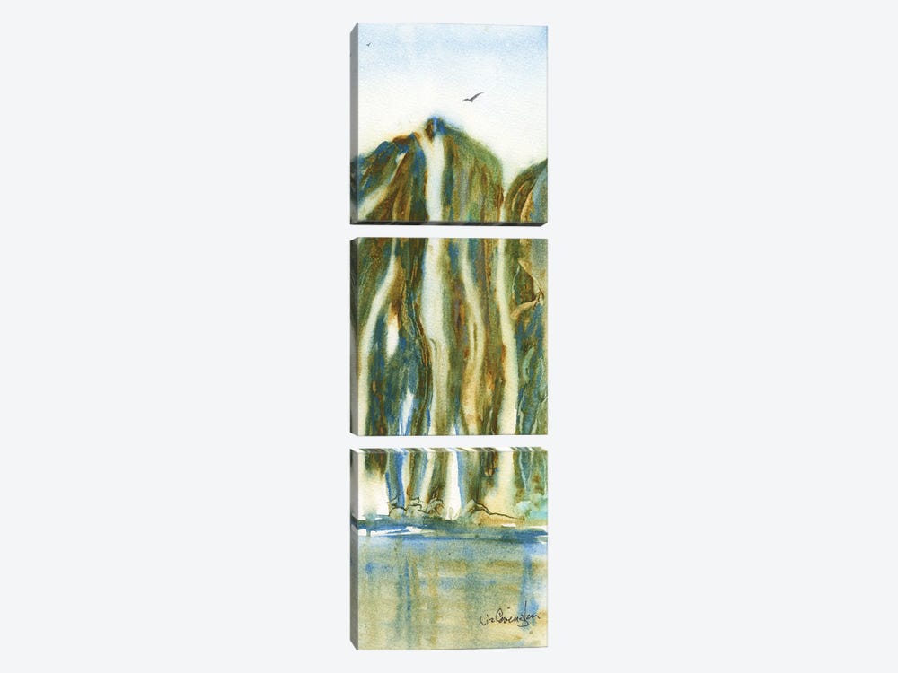 Green Waterfall by Liz Covington 3-piece Canvas Art Print