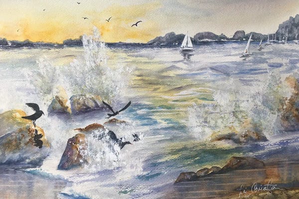 Serene Watercolors: Harbor Birds by Liz Covington