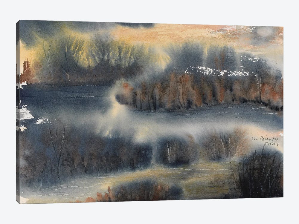 Moody Lake And Fog by Liz Covington 1-piece Canvas Artwork