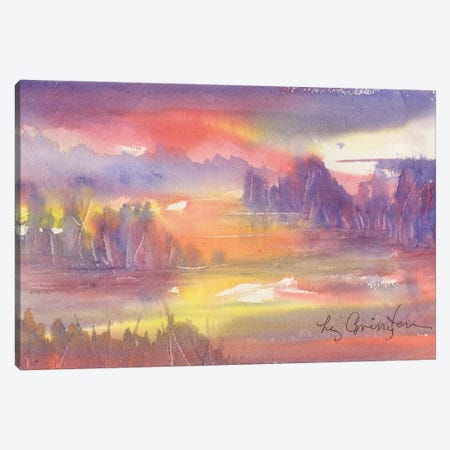 Mountain Lake Sunset Canvas Print #LCV224} by Liz Covington Canvas Wall Art