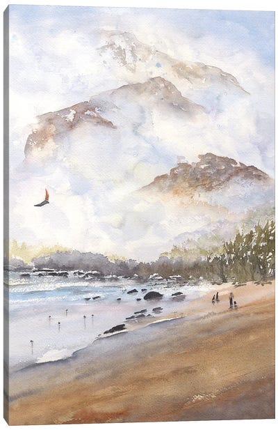 Mountain Vista Canvas Art Print - Serene Watercolors