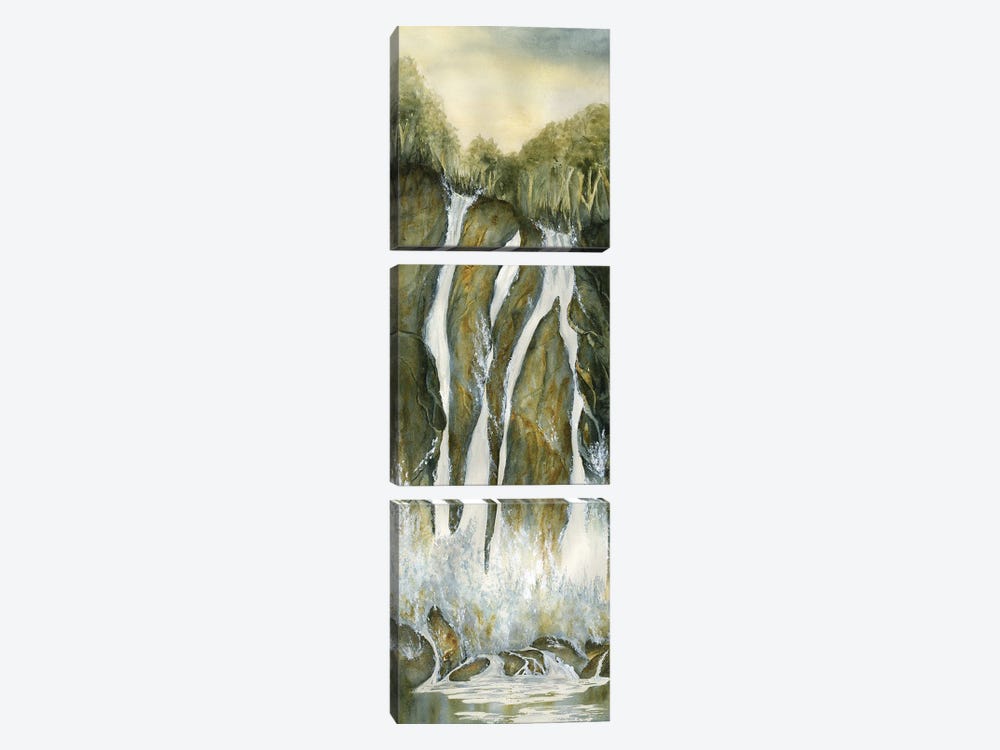 Mountain Waterfall by Liz Covington 3-piece Canvas Wall Art