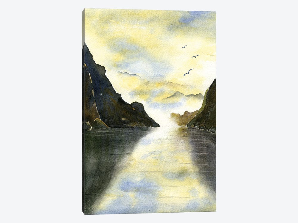 Norweigan Fjord by Liz Covington 1-piece Canvas Wall Art