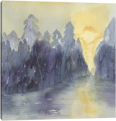 Purple Haze Canvas Art Print - Serene Watercolors