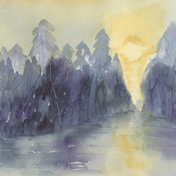 Serene Watercolors: Purple Haze by Liz Covington