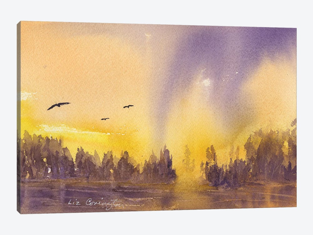 Purple Sunrise by Liz Covington 1-piece Canvas Wall Art