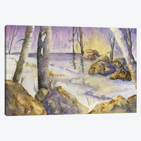Snowy Sunset Canvas Print #LCV252} by Liz Covington Canvas Artwork