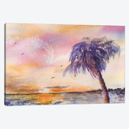 Solitary Palm Canvas Print #LCV253} by Liz Covington Canvas Artwork