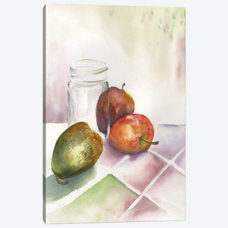 Two Apples And A Pear Canvas Print #LCV273} by Liz Covington Canvas Art