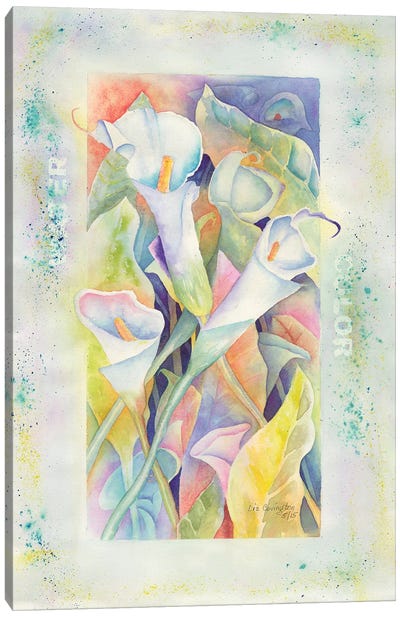 Watercolor Callas Canvas Art Print - Lily Art