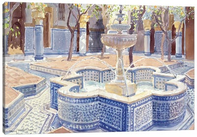The Blue Fountain, 2000 Canvas Art Print