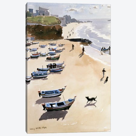 Boats On The Beach, 1986 Canvas Print #LCW2} by Lucy Willis Canvas Wall Art
