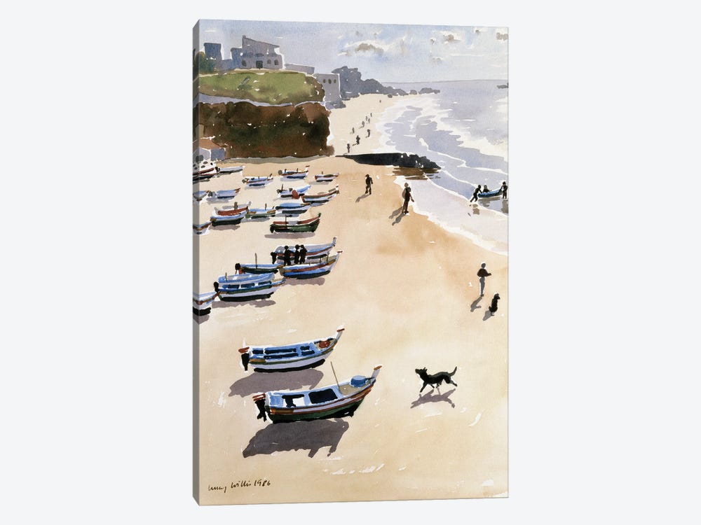 Boats On The Beach, 1986 by Lucy Willis 1-piece Canvas Print