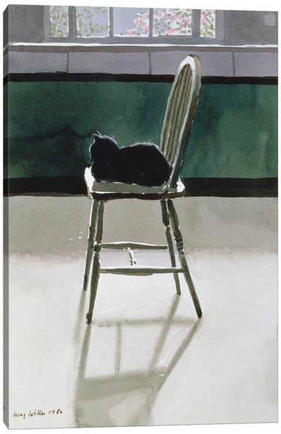 Cat On A Chair, 1986 Canvas Art Print
