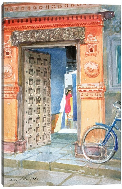 In The Old Town, Bhuj, 2003 Canvas Art Print - Bicycle Art