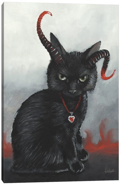 Bad Kitty Canvas Art Print - Liese Chavez