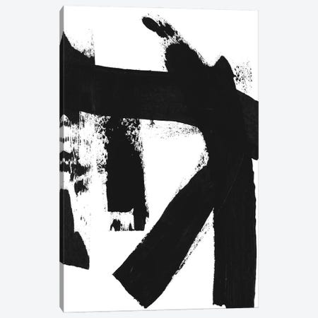 Black & White Brush Stroke II Canvas Print #LDA3} by Linda Woods Canvas Art