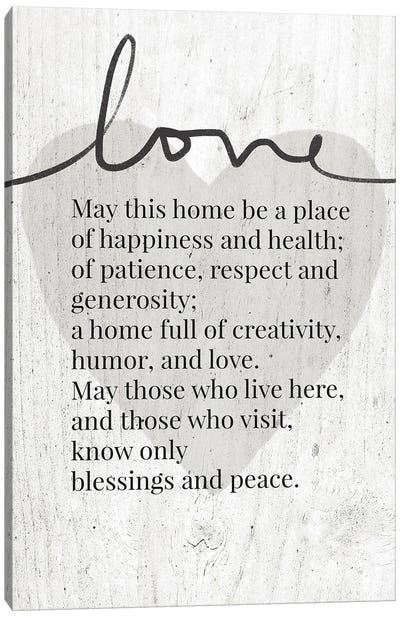 Home Blessing Rustic Canvas Art Print