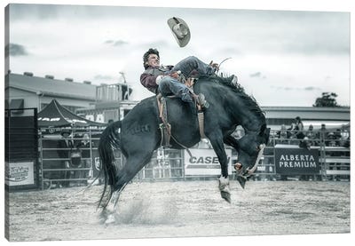 Cowboy In Action Canvas Art Print