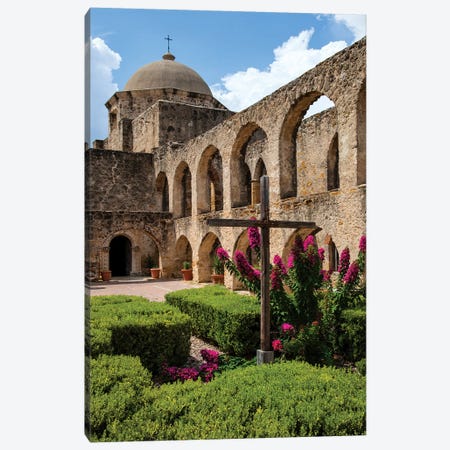 Arched Portico at Mission San Jose in San Antonio Canvas Print #LDI16} by Larry Ditto Canvas Artwork