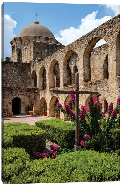 Arched Portico at Mission San Jose in San Antonio Canvas Art Print