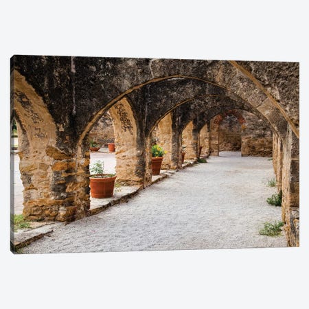 Arched Portico at Mission San Jose in San Antonio Canvas Print #LDI17} by Larry Ditto Canvas Artwork