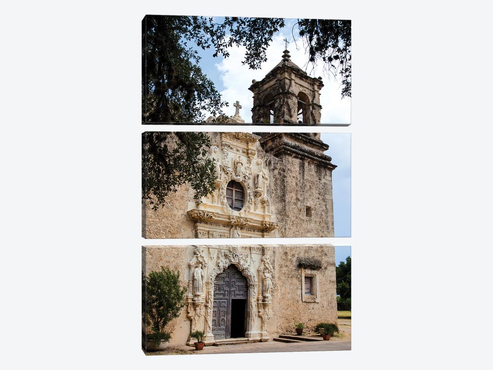 Artistry and Craftsmanship at Mission San Jose in San Antonio by Larry Ditto 3-piece Canvas Print