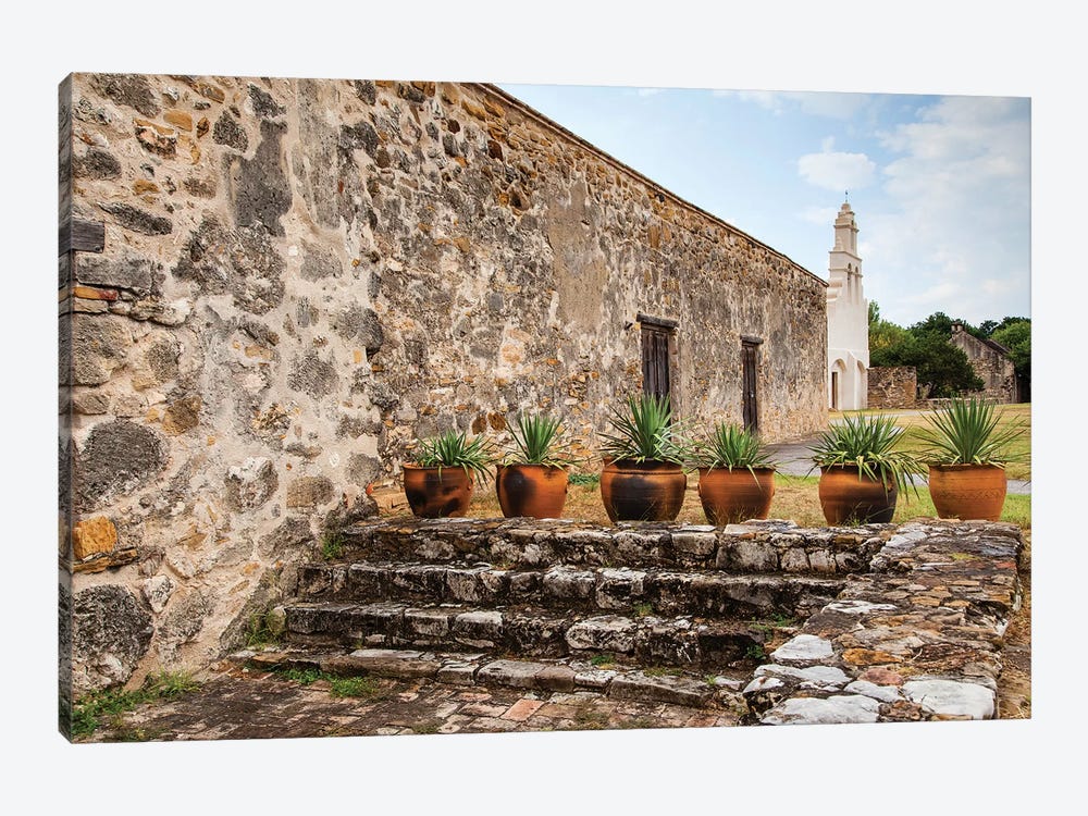 Mission San Juan Capistrano on the San Antonio Missions Trail. by Larry Ditto 1-piece Canvas Artwork
