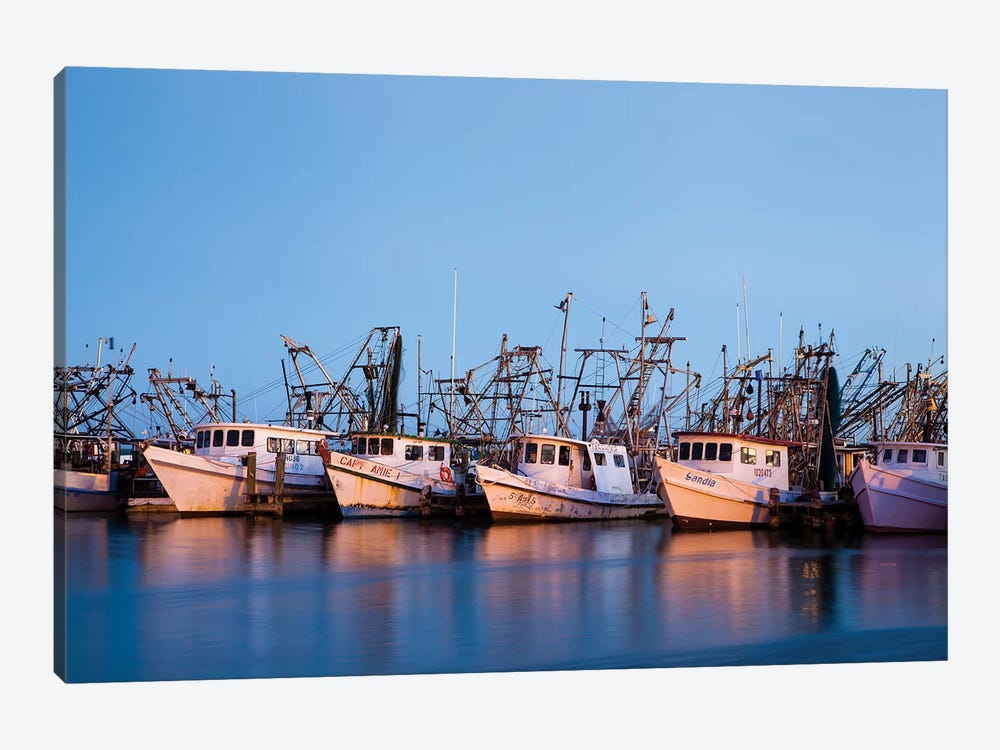 Fulton Harbor and oyster boats by Larry Ditto 1-piece Canvas Art Print