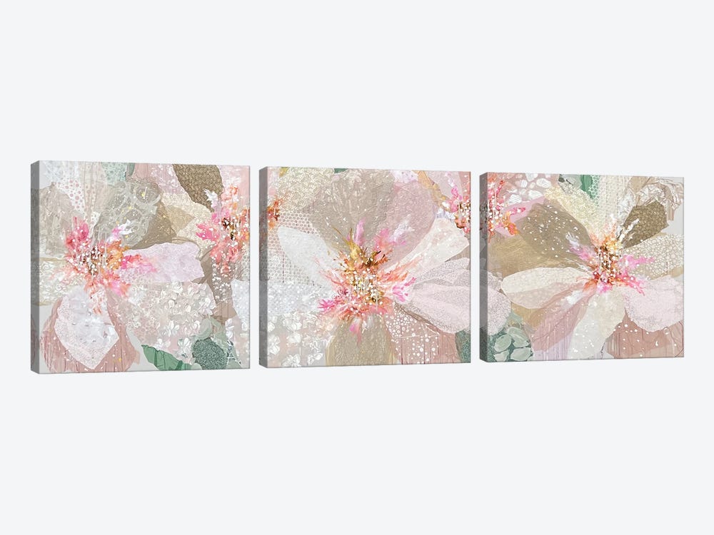 Peaceful Pink, Marina's Gardens by Leanne Daquino 3-piece Canvas Art Print