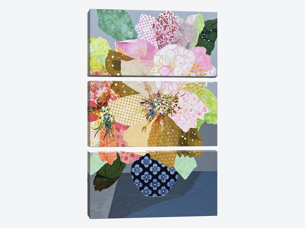 Patchwork Daisies by Leanne Daquino 3-piece Canvas Wall Art