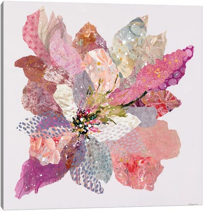 Sweet Blossom Blush Canvas Art Print - Gray & Pink Art