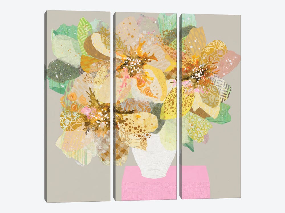 Sweet Honey Bee Bouquet by Leanne Daquino 3-piece Canvas Print