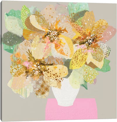 Sweet Honey Bee Bouquet Canvas Art Print - Leanne Daquino