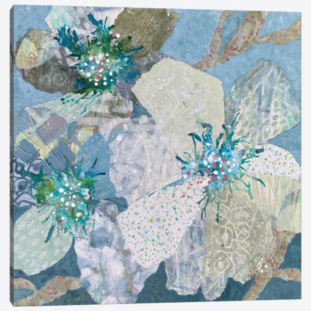 Minty Blue, Vincent's Garden Canvas Print #LDQ48} by Leanne Daquino Canvas Artwork