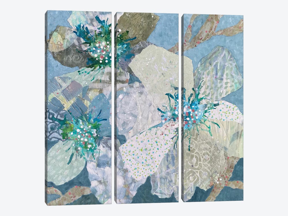 Minty Blue, Vincent's Garden by Leanne Daquino 3-piece Canvas Art